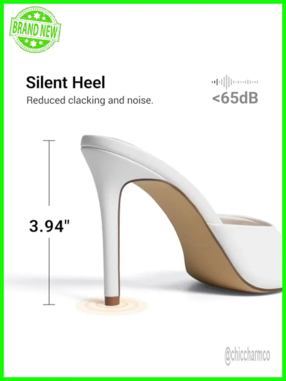 Peep Toe Mule Heel Sandals - 3.94